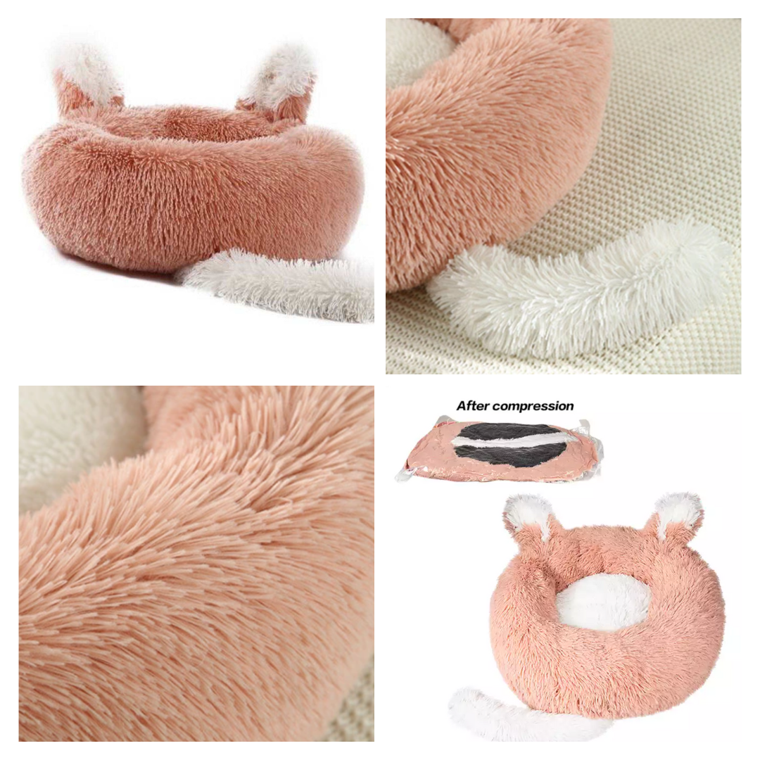 Plush Pet Bed w/ Ears and Tail